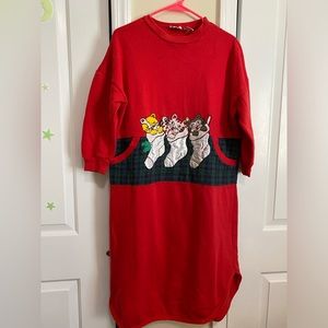 Christmas pajama dress with pockets
